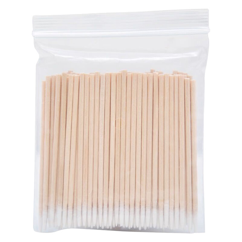 200/100 Nails Wood Cotton Swab Clean Sticks Bud Tip Wooden Cotton Head Manicure Detail Corrector Nail Polish Remover Art Tools