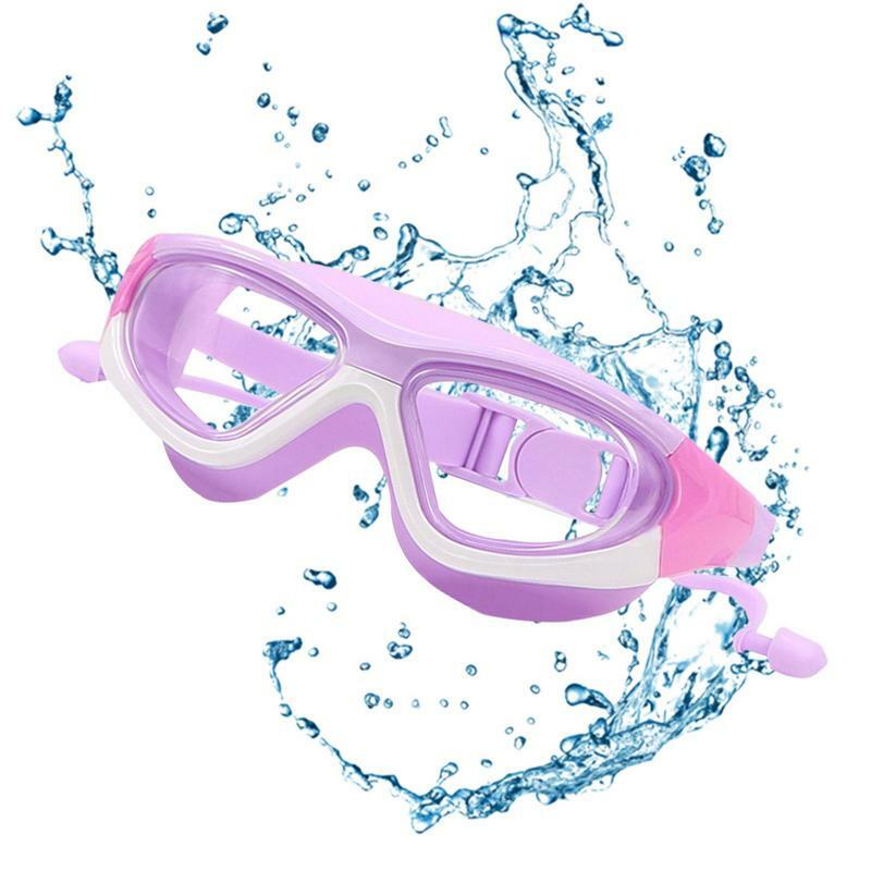 Gafas de natación cómodas para niños, gafas con tapones para los oídos, gafas de natación para niños, adolescentes, jóvenes, fugas