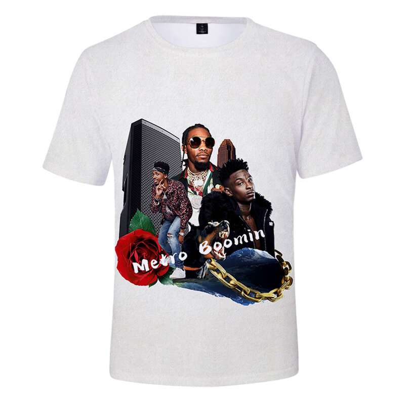 Camiseta de manga corta con cuello redondo para hombre y mujer, camiseta de Rap, camiseta de rapero de Hip Hop, ropa 3D de estilo informal, Metro Boomin