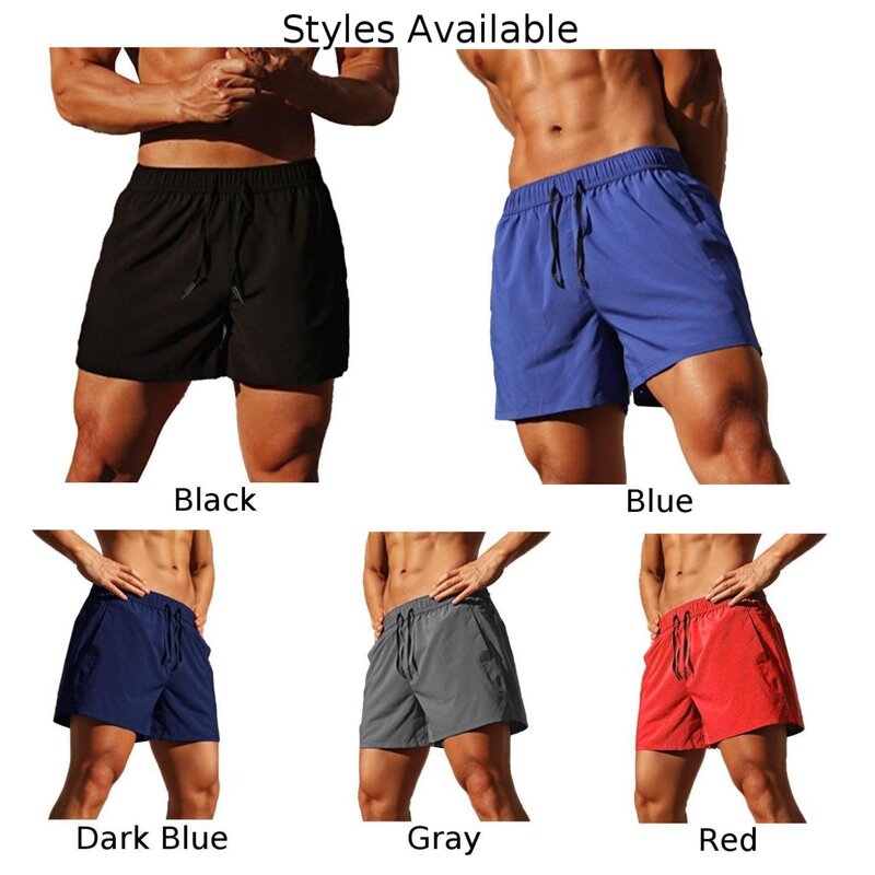 Pantalones cortos de poliéster para hombre, pantalón de secado rápido, ligero, elástico, informal, para vacaciones y entrenamiento
