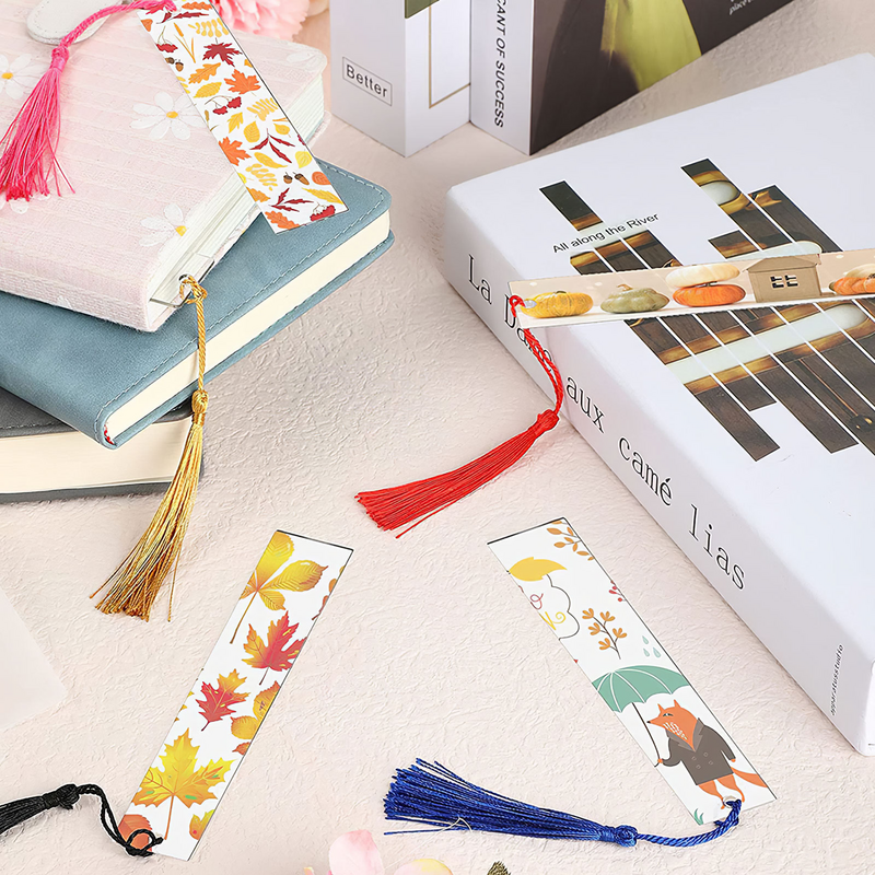 Segnalibri segnalibro acrilico vuoto trasparente decorazioni fai da te regali libro ufficio nappa personalizzata pennarelli Vintage Craft Kids Tag Retro Mini