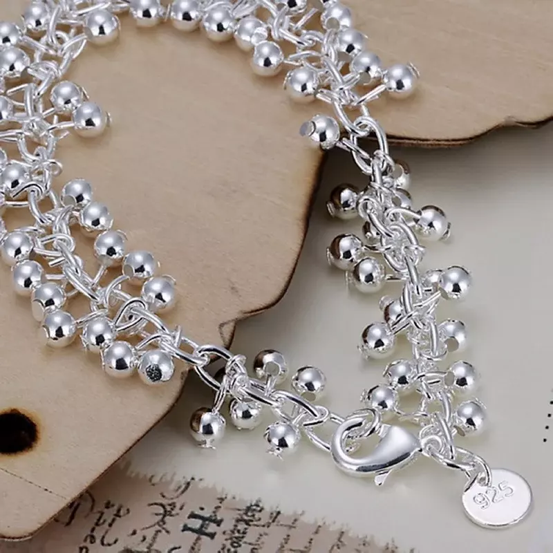 925 Sterling Silber Armbänder Charms Perlenkette Mode niedlich schöne Frauen Trauben Armband Hochzeits schmuck versand kostenfrei