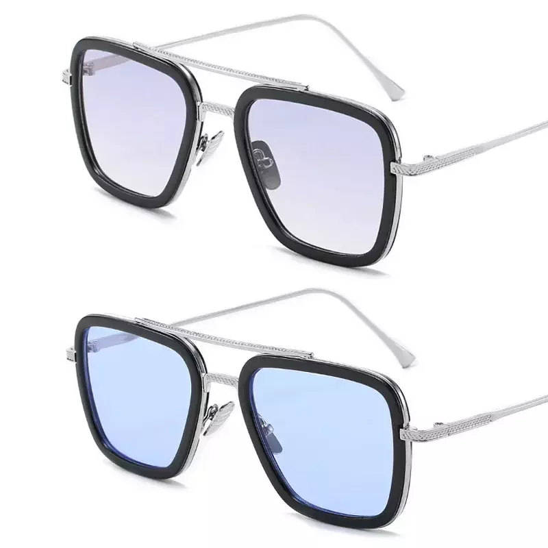 نظارات شمسية من توني ستارك آيرون مان ، نظارات شمسية فاخرة من ستيمبانك ، نظارات معدنية عتيقة ، نظارات بخار ، UV400 ، ذكور