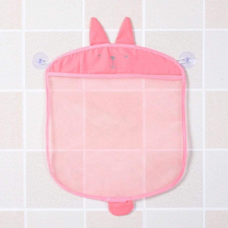 Bolsa de malla con forma de Animal de dibujos animados para baño de bebé, bolsa de red con diseño de ventosa para juguetes de baño para niños, bolsa de almacenamiento para playa y arena