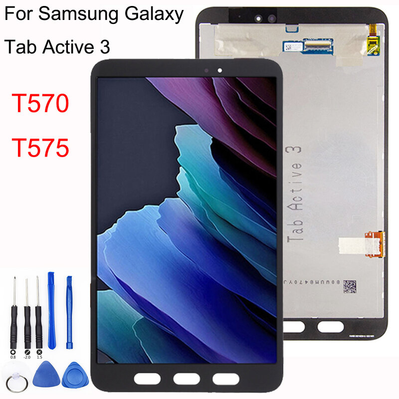 Display LCD e tela de toque para Samsung Galaxy Tab, Active 3, 3ª Geração, 3ª Geração, T570, T575, SM-T570, Novo