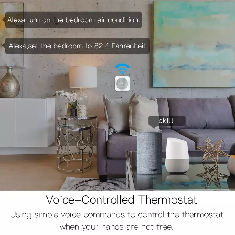 Moes inteligente wifi termostato programável, metal escovado painel, vida inteligente/tuya app controle remoto, funciona com alexa casa do google