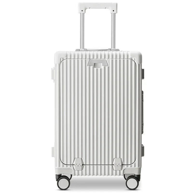 20-дюймовая сумка для путешествий, многофункциональная открывающаяся спереди сумка для чемоданов, алюминиевая рамка для багажа, троллейка с паролем, с держателем для телефона