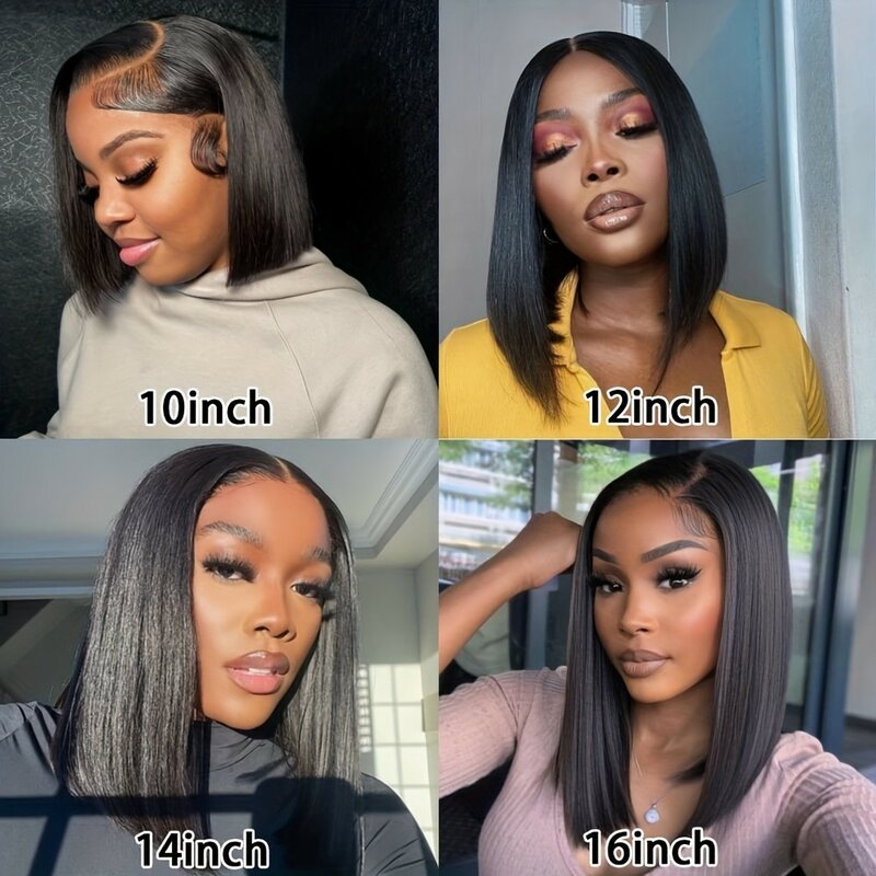 13X4 Lace Front Wigs Short Bob Human Hair Wigs Pre Plucked With Baby Hair Straight 13x4 Transparent Lace Front Human Hair Wigs