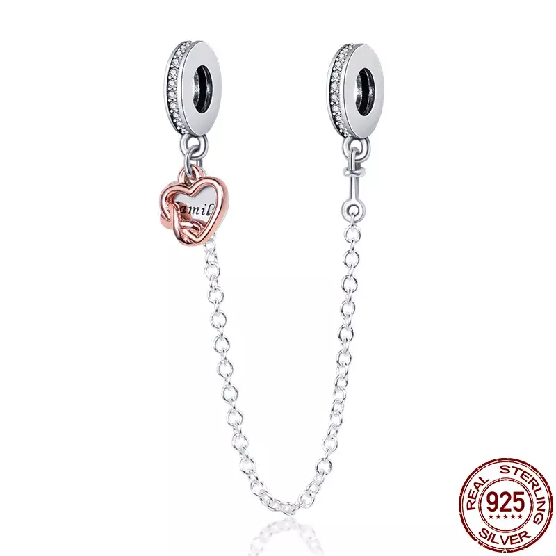 Baru 925 perak murni rantai keamanan romantis bunga balon jimat manik-manik cocok asli gelang Pandora pesona DIY perhiasan wanita