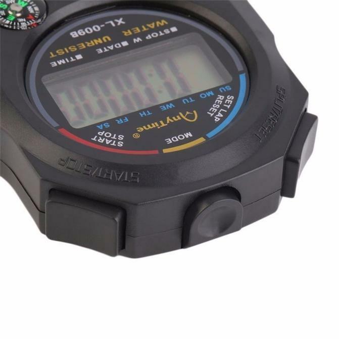 Clássico Digital Handheld bolso cronômetro, esporte profissional cronômetro, LCD temporizador cronômetro, novo