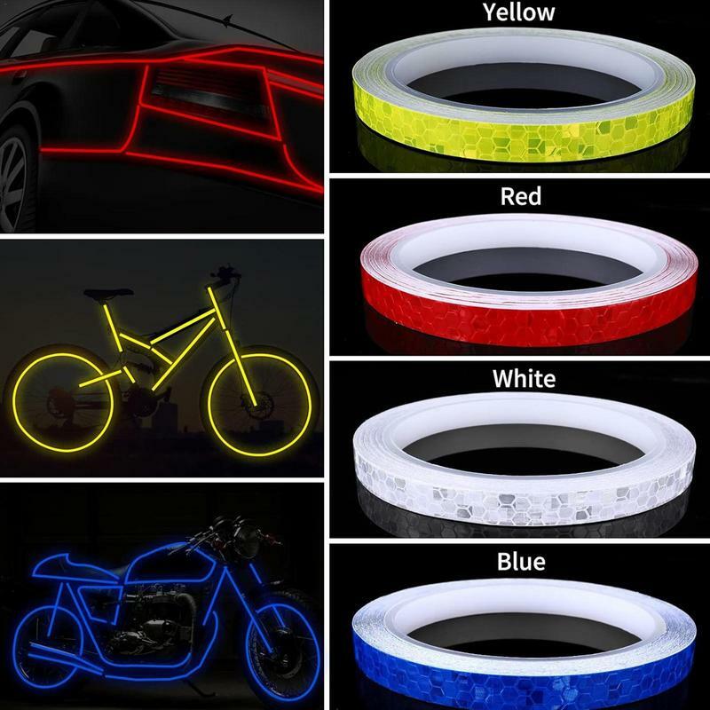 Fita reflexiva impermeável para bicicletas, auto-adesivo, alta visibilidade, segurança, aviso, ao ar livre, impermeável
