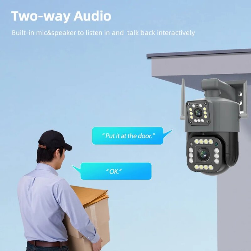 Yoosee-Caméra de surveillance extérieure PTZ IP WiFi 8MP/4K, dispositif de sécurité sans fil, étanche IP66, avec suivi automatique, vision nocturne et audio bidirectionnel