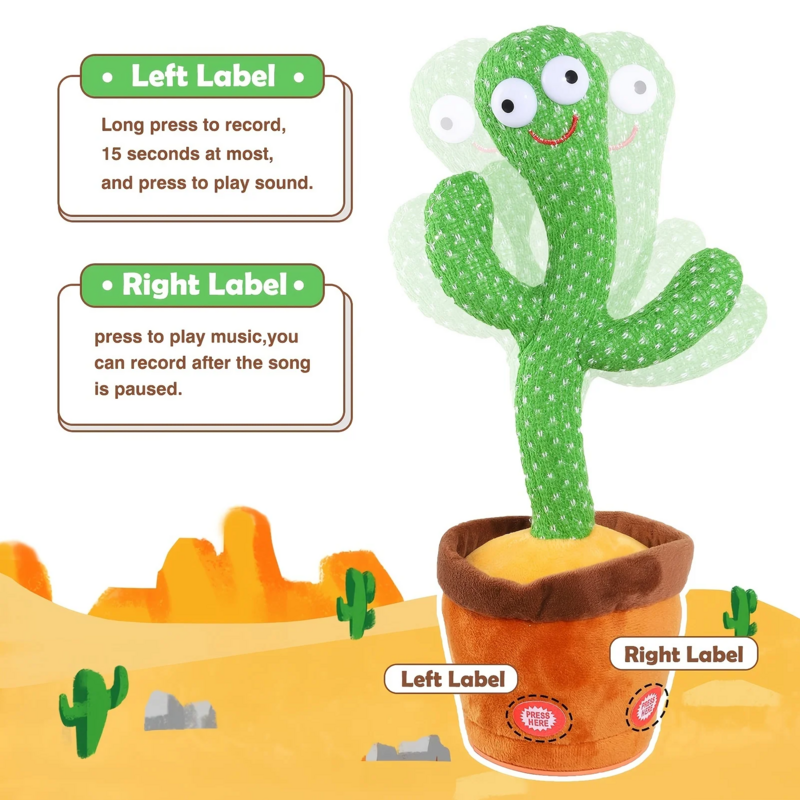 Funny dancing cactus can sing and talk dancing cactus birthday present Christmas present stuffed toy
