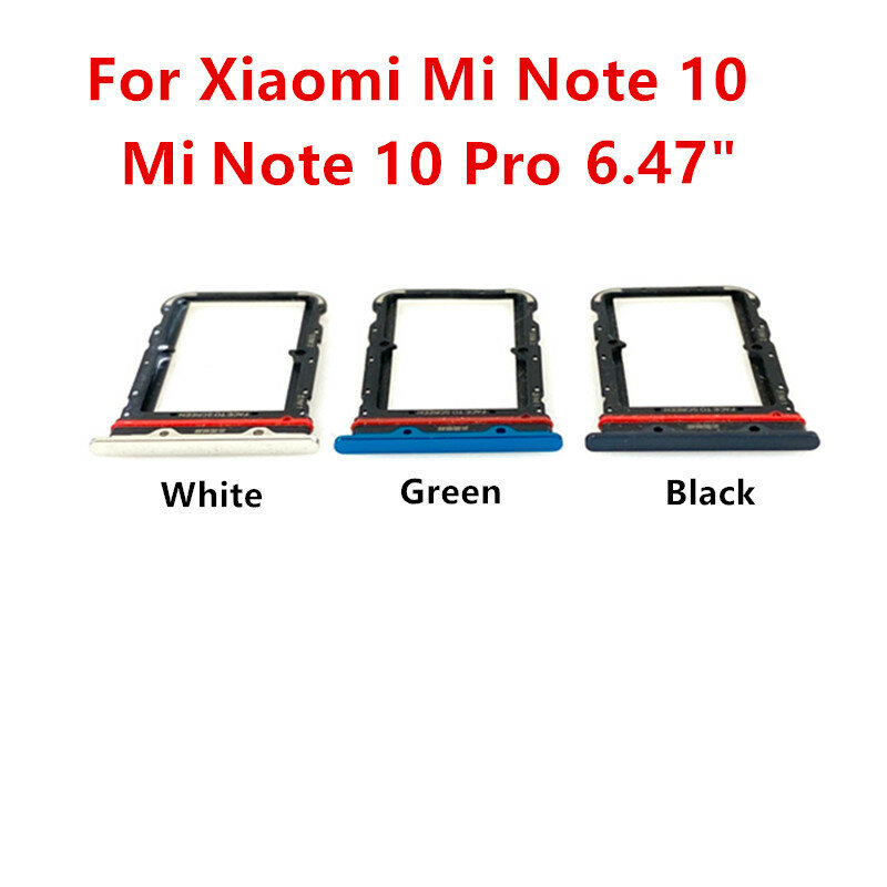Note10 Sim Cards Adapters For Xiaomi Mi Note 10 Pro Lite 6.47" Tray Socket Slot Holder Chip Drawer Repair Housing Parts