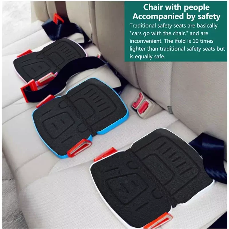 Ifold Portable Baby Car Seat Safety Cushion Travel Pocket Foldable Child Car Safety Seats Harness The Grab and Go Booster