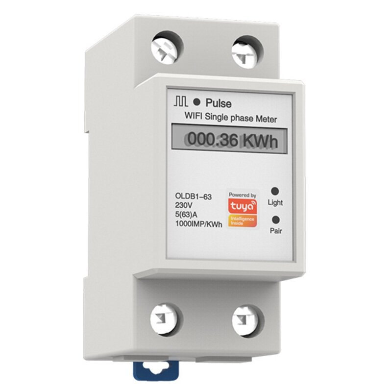 Single Phase Din Rail Wifi Smart Energy Meter Power Consumption Kwh Meter Wattmeter Support Smartlife/Tuya