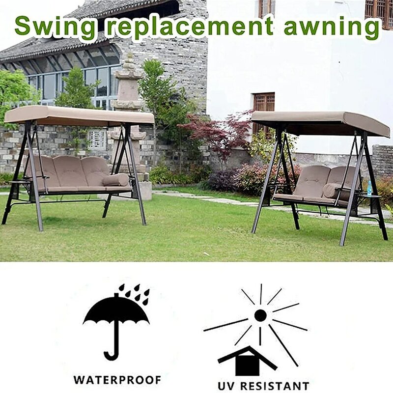 Swing Canopy Substituição Top Cover, proteção solar à prova d'água para jardim ao ar livre, leve e durável de usar, EIG88