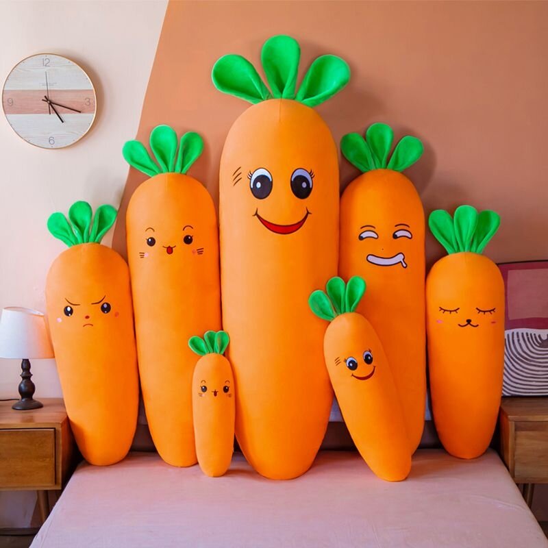 Peluche de carotte lavée pour enfants, simulation de légumes mignons, oreiller doux, poupées en peluche, cadeau parfait