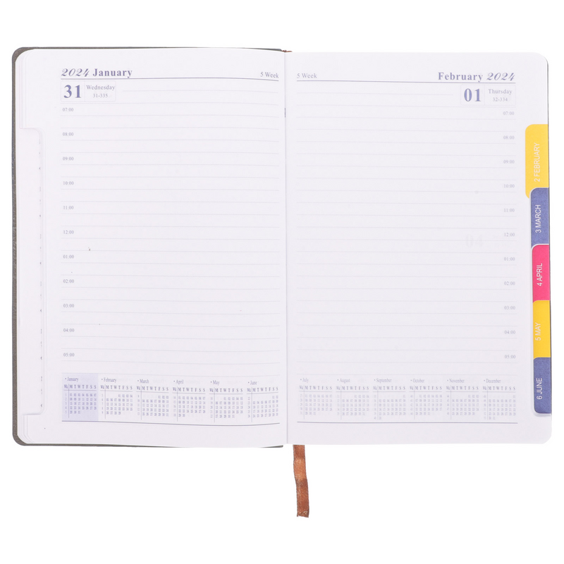 Buku catatan harian bahasa Inggris Buku Agenda mingguan berkalender buku catatan buku catatan Calendarss hari mingguan pengatur harian