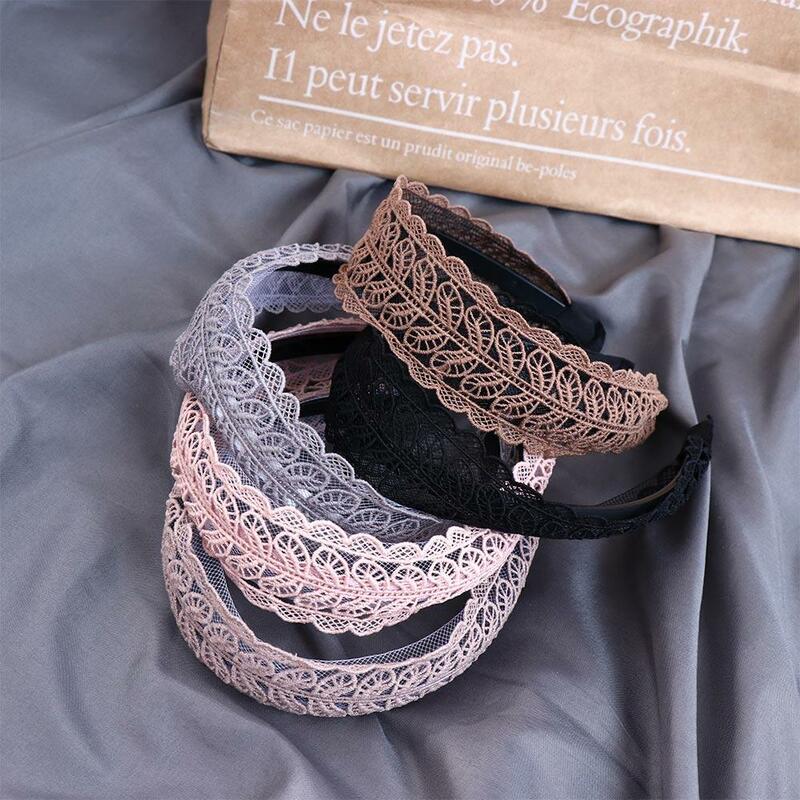 Toothed Fashion Design Temperament Resin Lace  Leaves Headband Women Hair Accessories Wide Side Hairband Korean Style Hair Wear