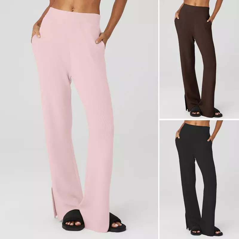 Pantalones de Yoga informales sueltos de Color sólido para mujer, nuevos