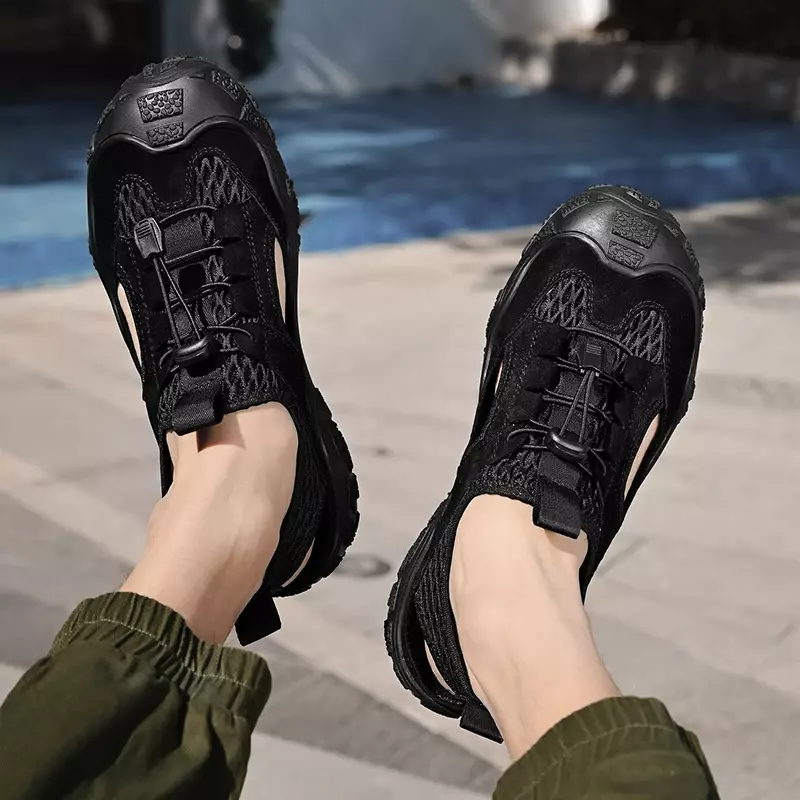 Men Casual Sneakers 2024 Summer Sandals for Man Non Slip Hiking Sandals Mesh Man Shoes Big Size Thick Sole Breathable Man Shoes