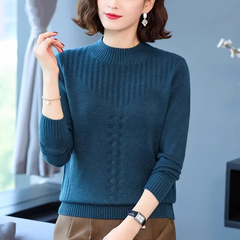2024 coreano coreano autunno inverno maglione da donna con collo a lupetto Pullover in Cashmere maglioni morbidi a maniche lunghe
