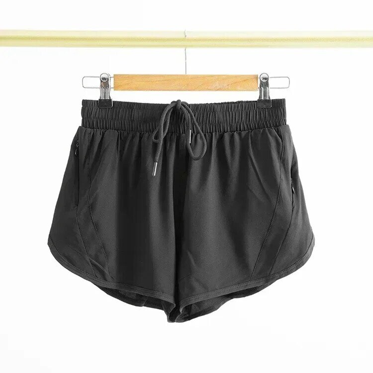 Shorts de treino feminino Lemon Biker Mesh, cintura alta, tendência esportiva, ginástica e corrida, duas calças falsas, roupas de treino femininas