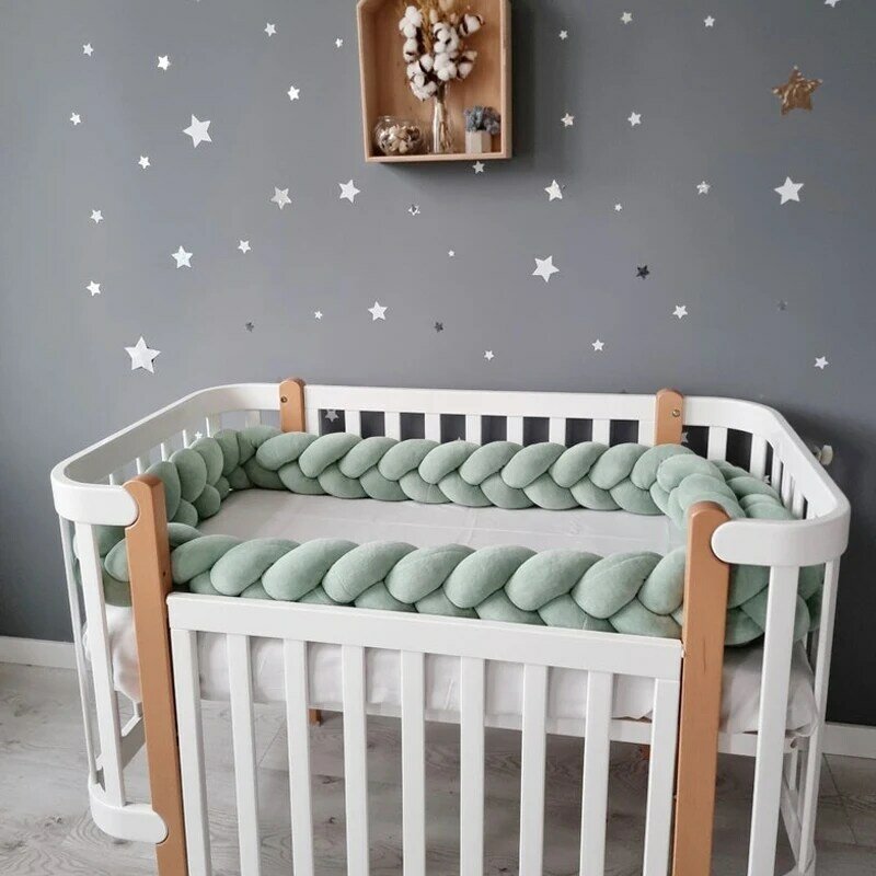 1-4 M Baby Bed Beschermer Baby Wieg Kussen Vlecht Knoop Bumper Bumper Bumper Kamer Decor Tresse Tour De Lit Bebe