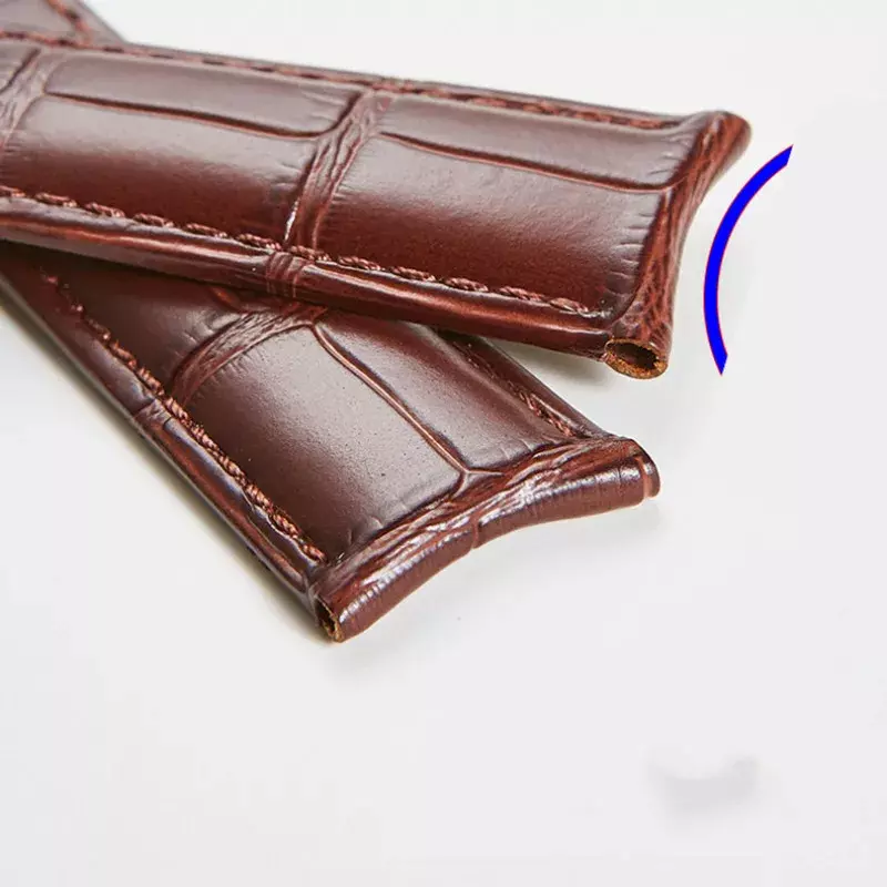 Hochwertiges echtes Leder armband gebogene Schnitts telle 19mm 20mm 21mm 22mm universelles Ersatz armband