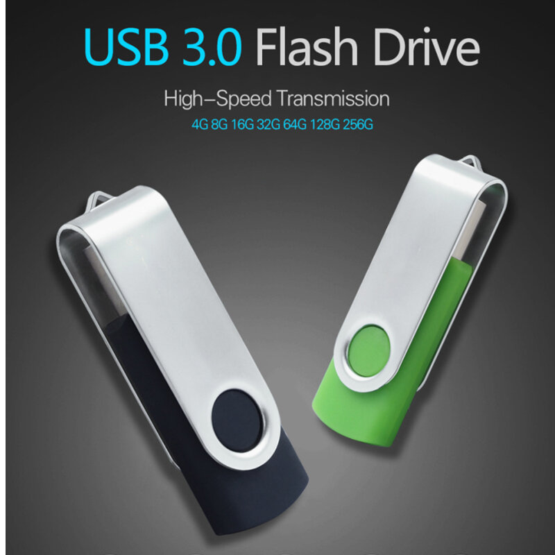 Hàng Mới Về Quay Đèn LED Cổng USB Kim Loại 3. 0 Thẻ Nhớ 64GB USB 32GB 16GB 8GB 4GB Tốc Độ Cao Ổ Đĩa U Giá Rẻ tùy Chỉnh Logo