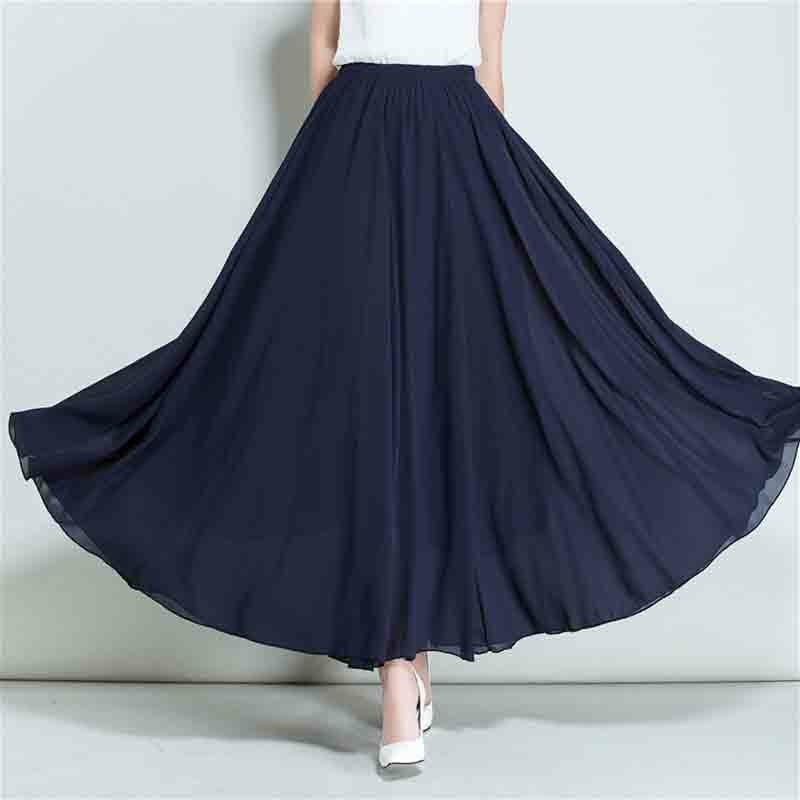 Женская шифоновая Двухслойная юбка, Элегантная удобная трапециевидная юбка в стиле ретро, весна 2023