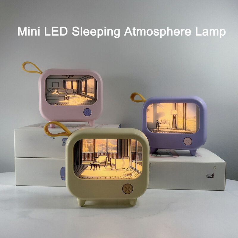 Mini LED Night Light for Home Decoration, Learning Table Lamp, Iluminação da atmosfera, Desktop, Bonito, TV, Criança, Quarto, Presente de aniversário