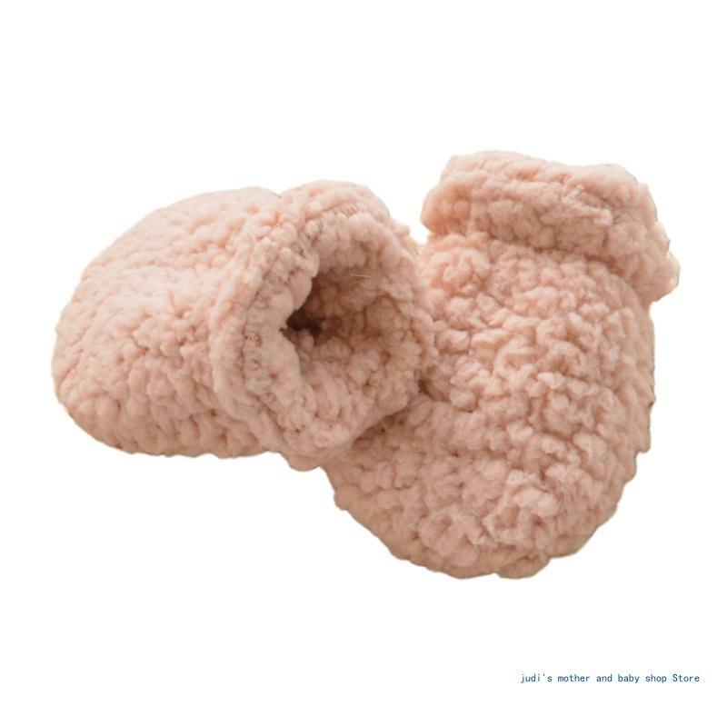 67JC 柔らかくて暖かいベビーウィンターグローブ 傷防止ミトン 新生児用の優しい手袋