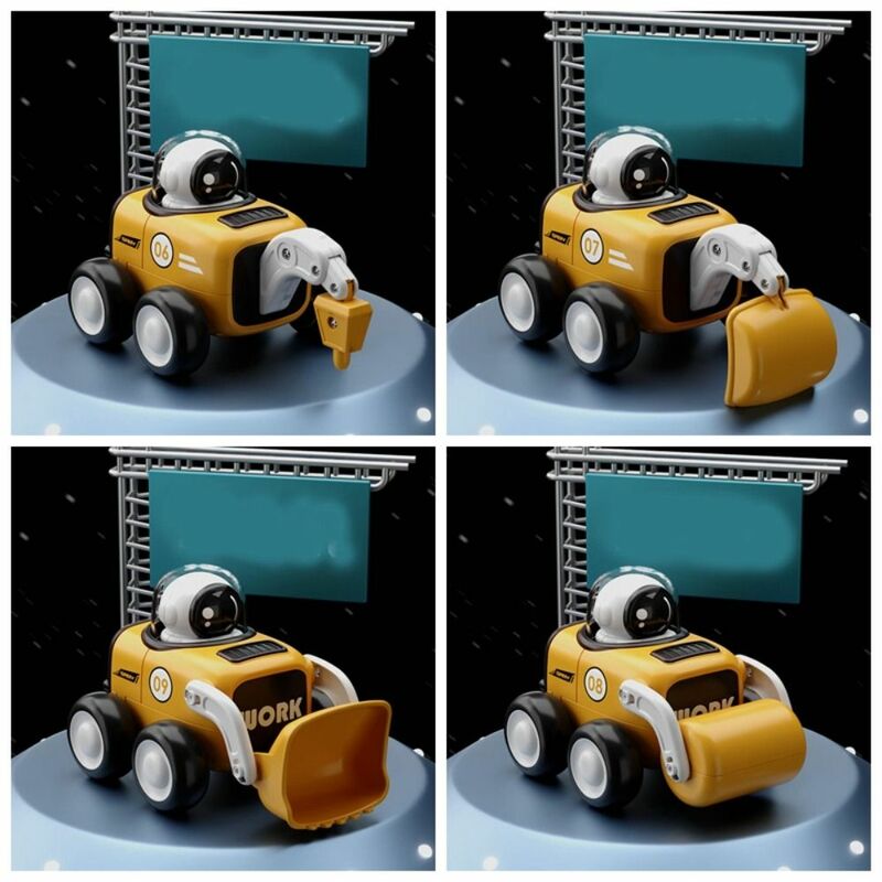 Vehículo inercial de astronauta, vehículo de ingeniería, excavadora, Bulldozer, coche de juguete, prensa y silbato