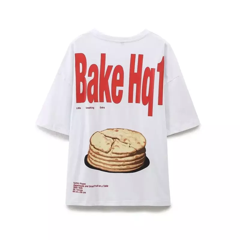 Camiseta informal con estampado de letras para mujer, Top de manga corta con cuello redondo, estilo Retro, a la moda, 2024