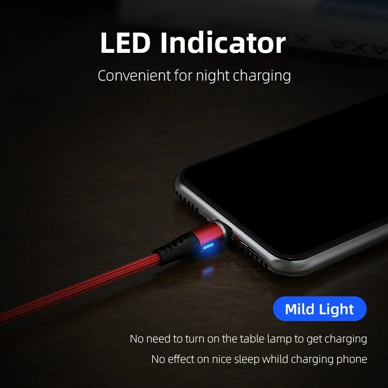 Магнитный зарядный USB-кабель AUFU со светодиодной подсветкой, кабель USB Type-C для телефона, магнитное зарядное устройство для телефона с Micro USB для iPhone 11 12 Pro Max для Xiaomi
