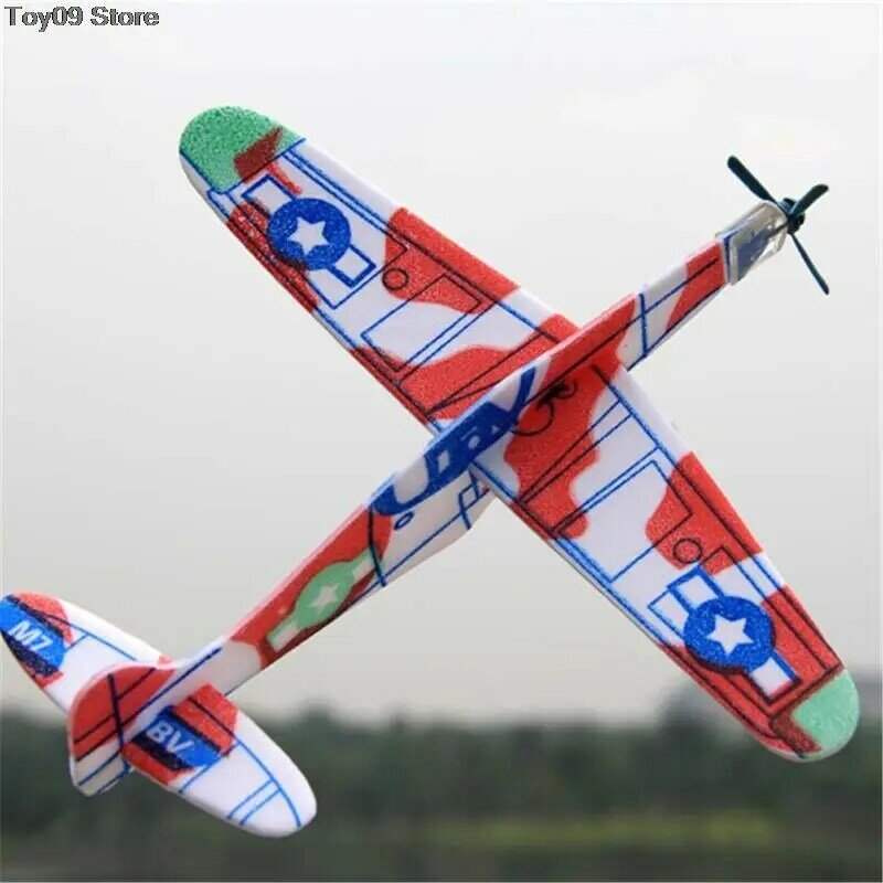 1 sztuk 19cm ręcznie rzut latające szybowiec samoloty EPP pianki samolot dla dzieci losowy kolor Mini samolot bezzałogowy zabawki modele zabawka dla dziecka