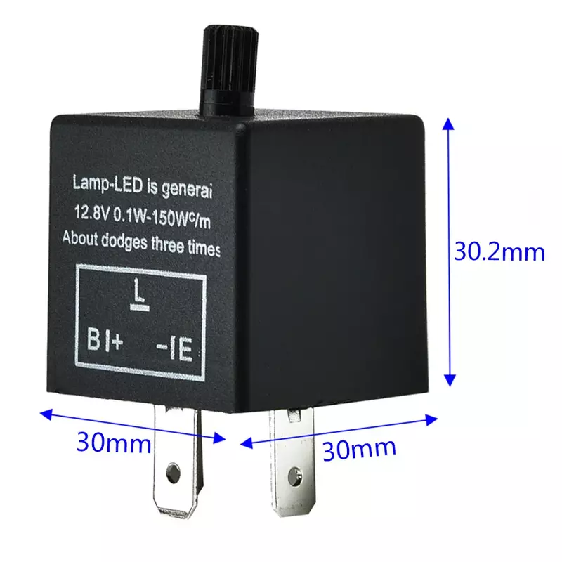 12V 3-Pin LED Flasher Relay For MotorcycleTurn Signal Light Adjustable Frequency Electronic Moto Indicator Light Flash Relay