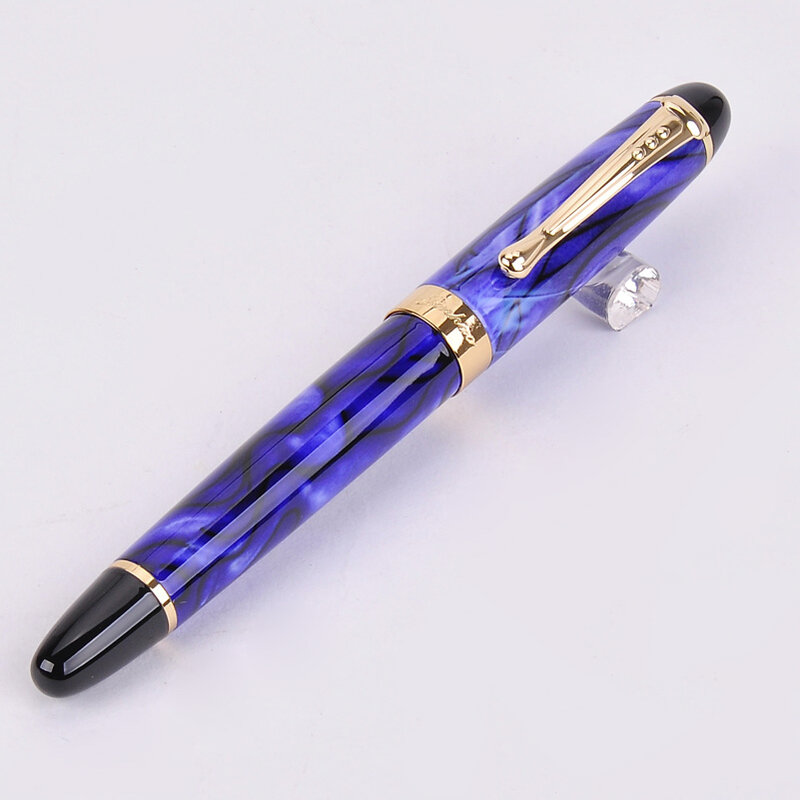 Jinhao X450 pena tinta logam kualitas tinggi pena tinta biru mempesona mewah untuk perlengkapan kantor sekolah