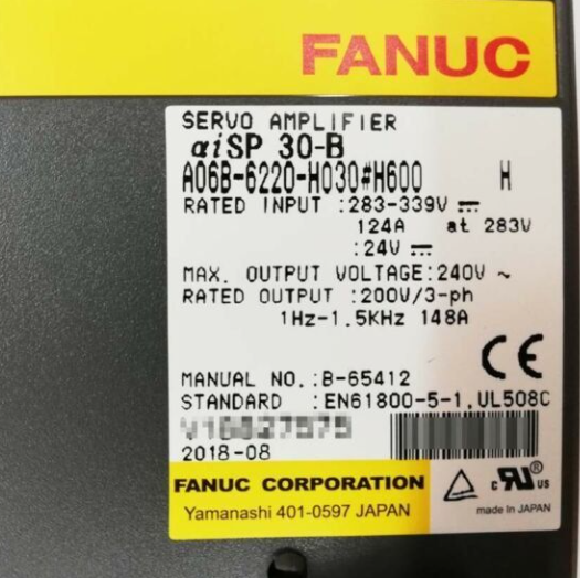 A06B-6220-H030 # H600 Fanuc وحدة مكبر للصوت المغزل ، اختبار موافق
