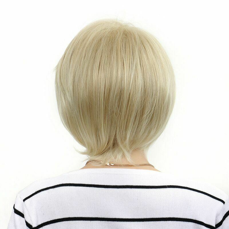 Женский фотозолотой парик для ежедневной фотосъемки, ролевые короткие боковые волосы с челкой, натуральные модные высокотемпературные шелковые парики