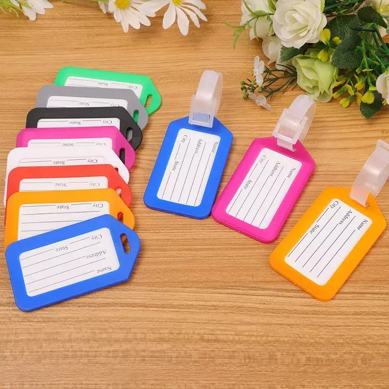 1-10PCS Luggage Tag Boarding Shipping Plastic Baggage Tags Travel Accessory Women Men Suitcase ID Address Name Holder Bag Label