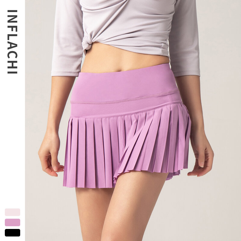 Summer Women Pleated Tennis Golf Skirt Quick Dry Athletic Running Short High Waisted Sport Fiess Shorts