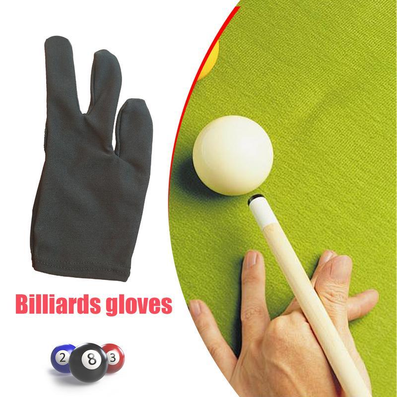 Sarung tangan biliar 3 jari, 20 buah sarung tangan biliar bersirkulasi dengan desain 3 jari, sarung tangan Snooker untuk pria dan wanita