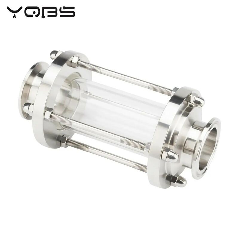 YQBS-mira de flujo sanitario, dioptría de vidrio, ajuste de 1,5 ", abrazadera triple, tubería de 38mm, OD SUS 304, acero inoxidable para Homebrew Diary Product