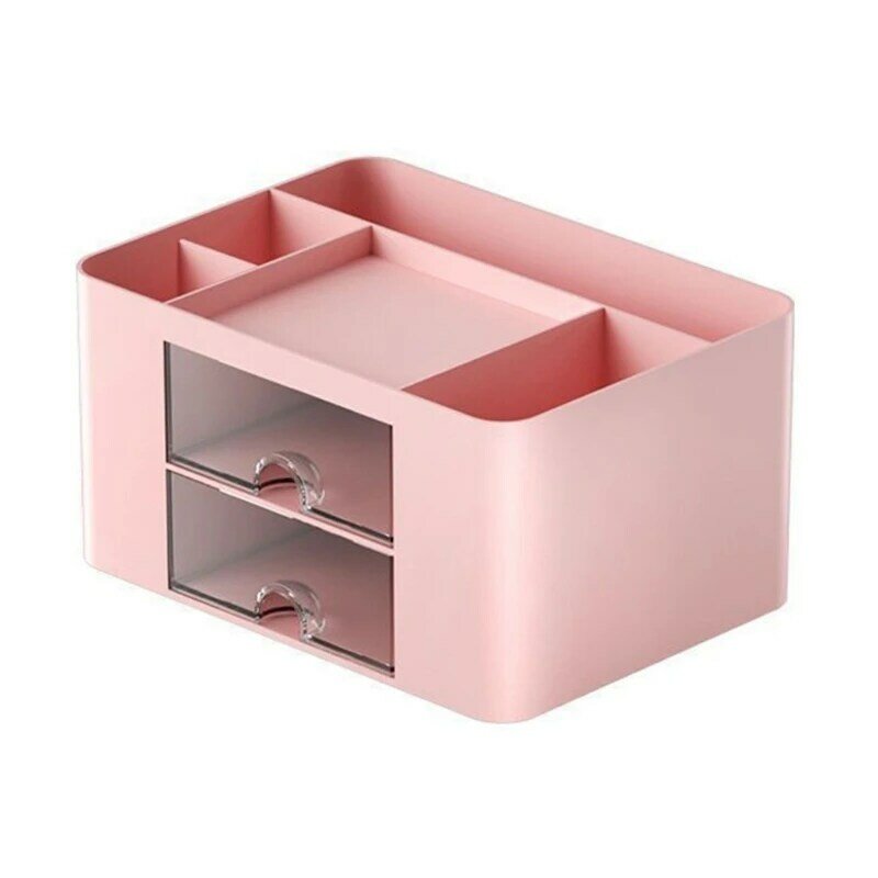Recipiente de maquiagem caixa de suporte de jóias de mesa em camadas jóias cosméticos titular caixa