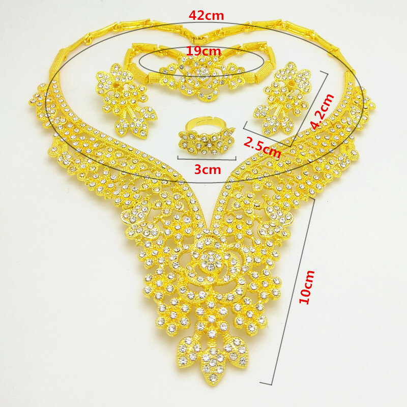 Kingdom Ma-nuevo collar y pendientes para mujer, conjunto de joyería, pulsera de fiesta, anillo, accesorios de boda de moda, regalos de vacaciones