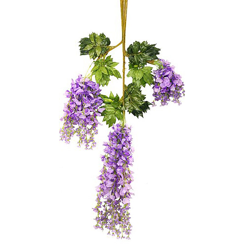 Dekoracyjna kwiat wisterii symulacja salonu dekoracja ogrodu Doubanhua plastikowy winorośl zielony liść Rattan