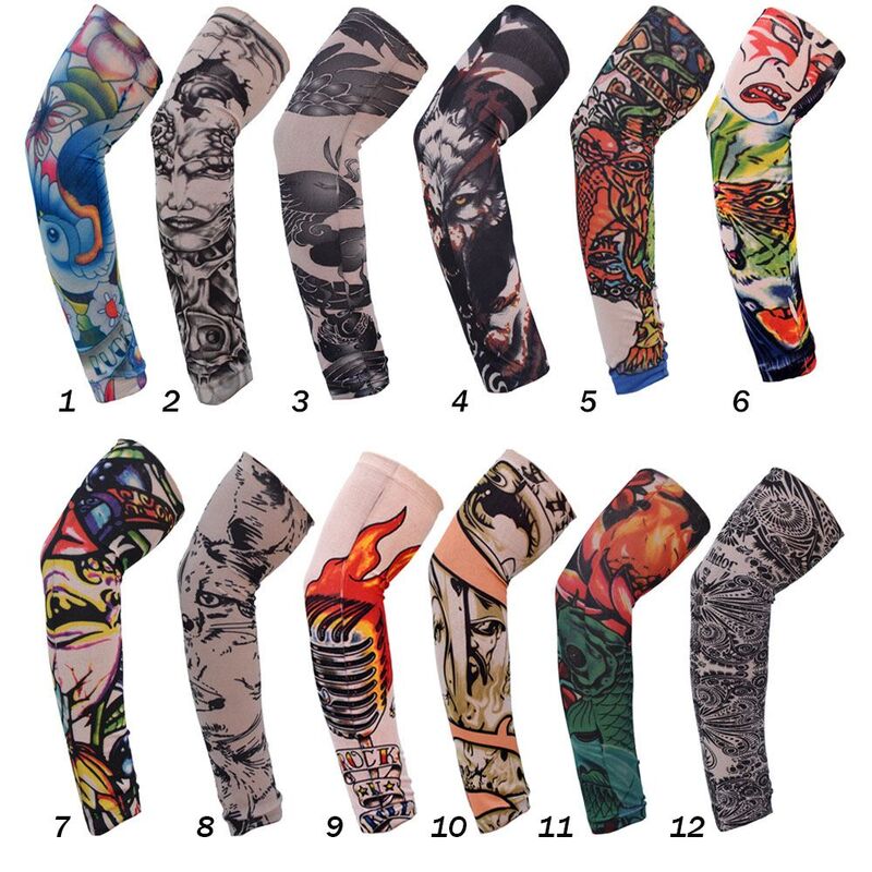 1Pcs Running Warmer UV Protection Basketball Summer Cooling Flower Arm Sleeves Arm Cover Sun Protection Tattoo Arm Sleeves